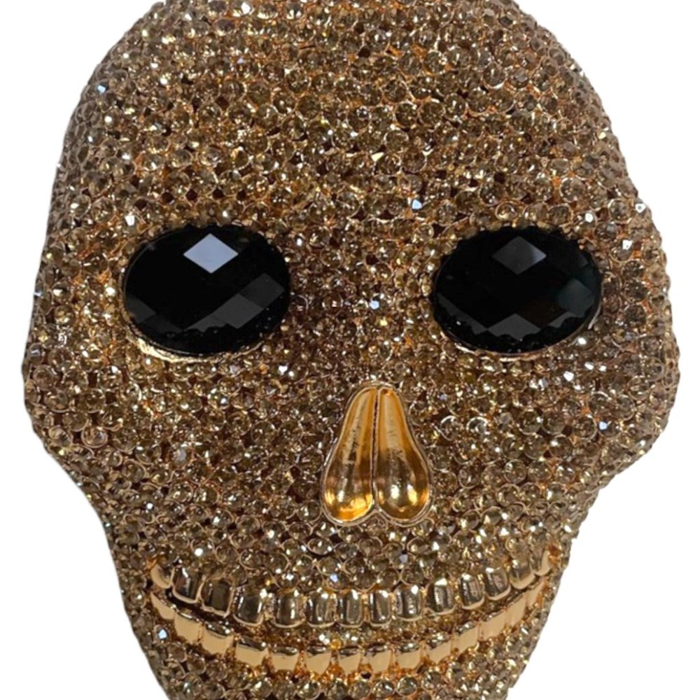 Skull Swarovski crystal purse